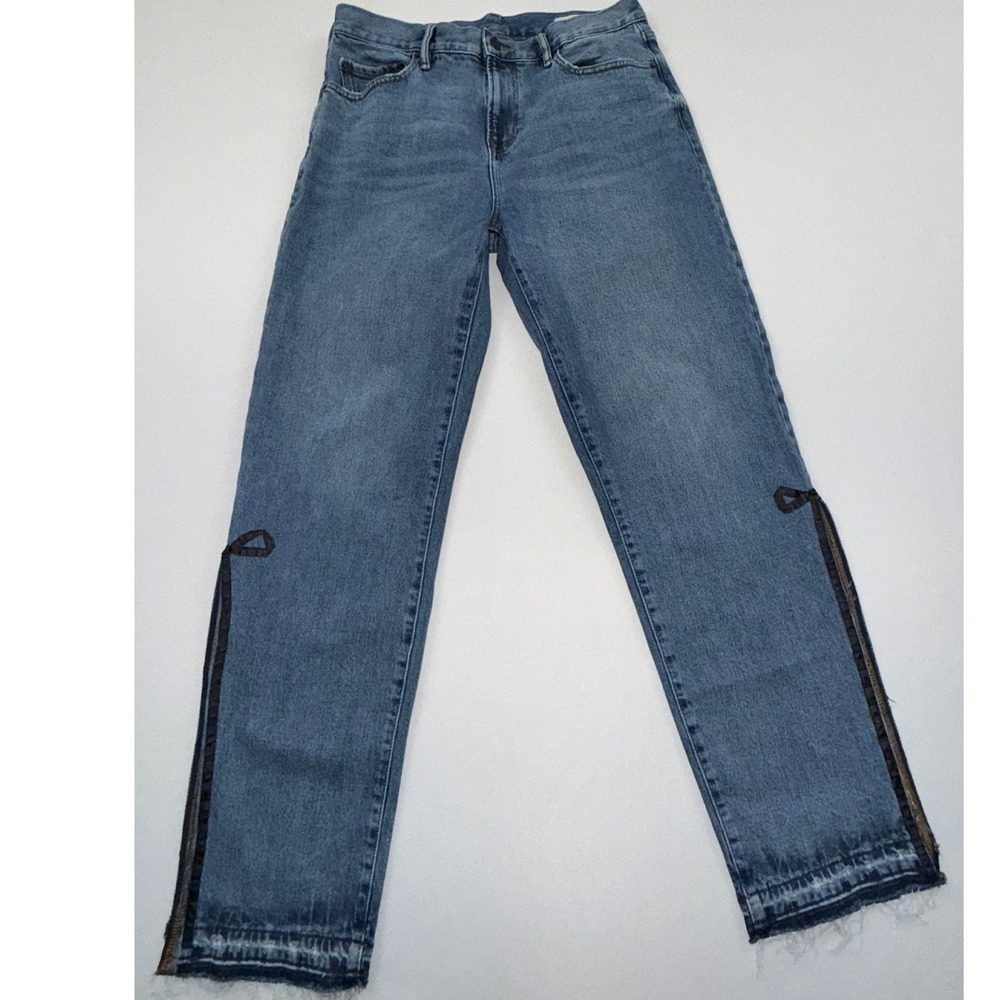 Banana Republic‎ Jeans Ribbon Tie Hem Fray Hem Denim Blue Size 31x30